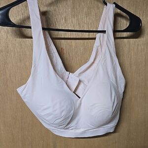 Warner's Pink and Cream Crossover V-Neck Bra